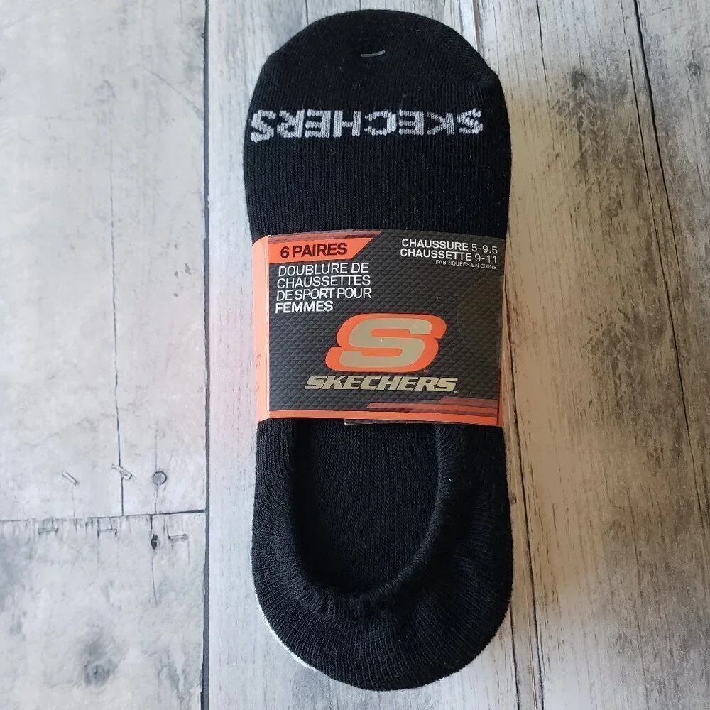 NWT - Skechers women’s sport liner socks gray white black 6 pack 5-9.5